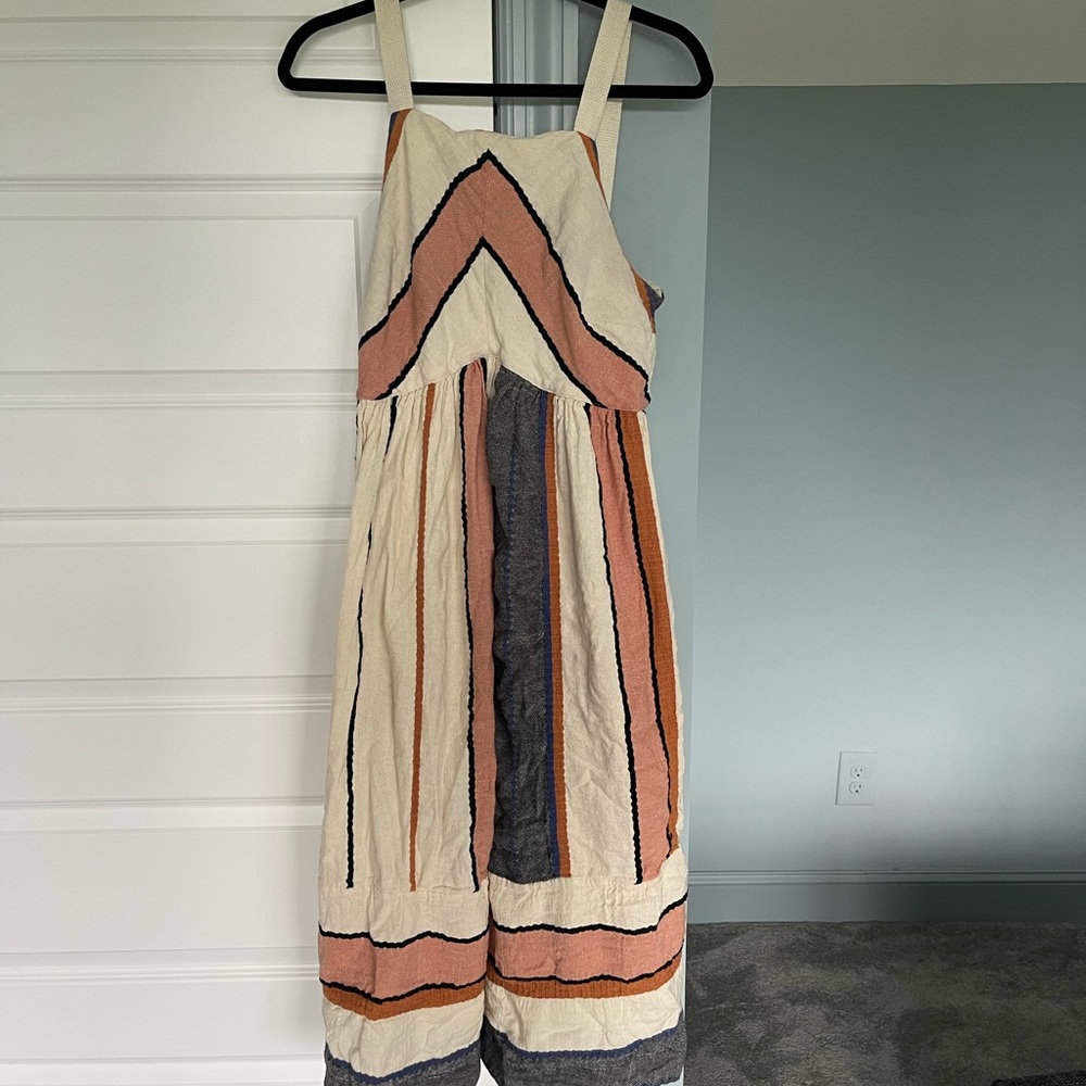 Free people bloom midi dress in neutral combo